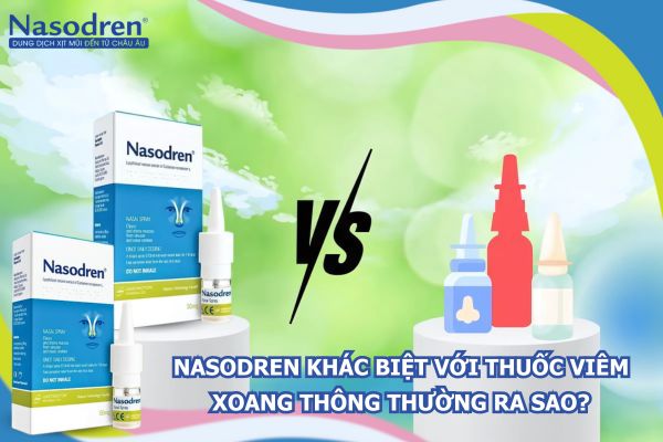 nasodren khác biệt với thuốc viêm xoang thông thường