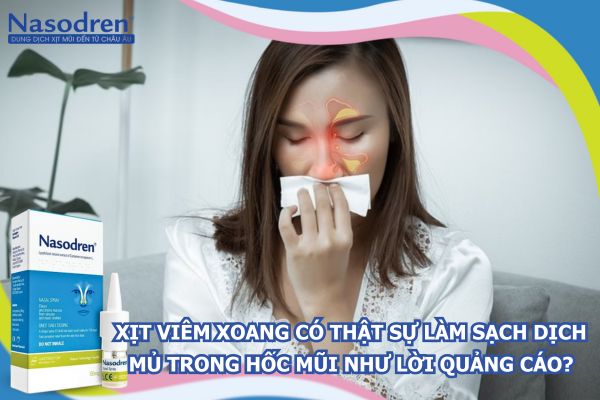 xịt viêm xoang làm sạch dịch mủ trong hốc mũi